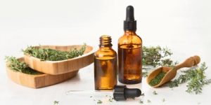 Herbal Remedies Button bottles and herbs